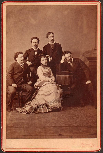 Boito, Arrigo - Cabinet Photo with Franco Faccio and Ermina Borghi-Mamo