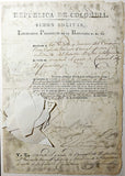 Bolivar, Simon - Document Signed 1823