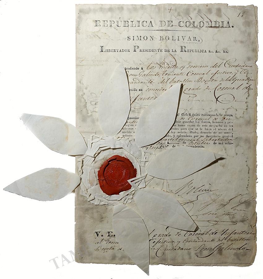 Bolivar, Simon - Document Signed 1823 - Tamino