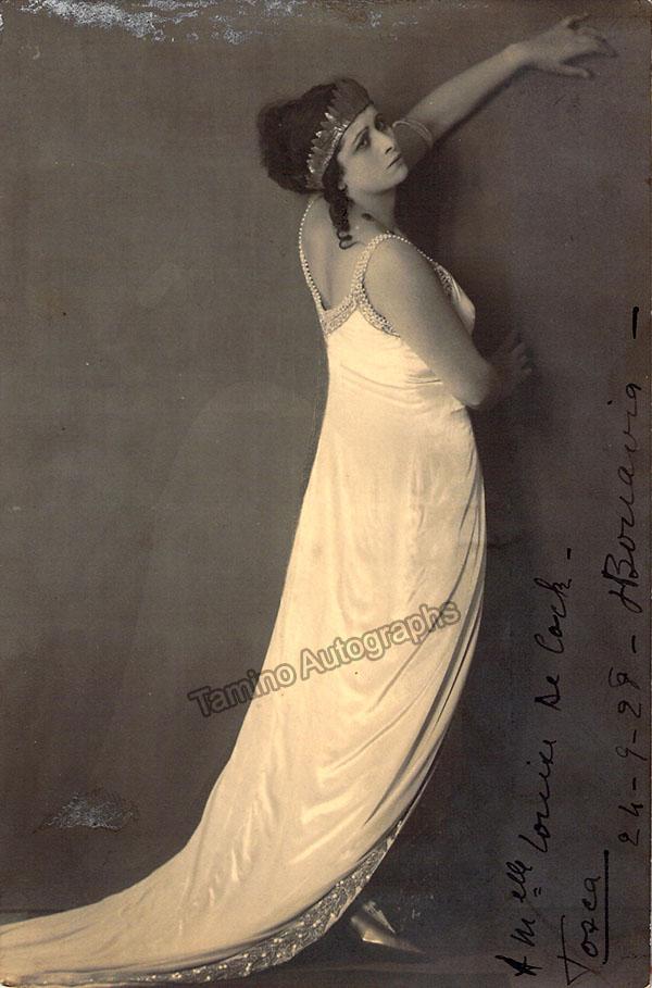 Bonavia, Jeanne - Signed Photo in Tosca 1929