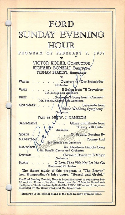 Bonelli, Richard - Signed Program