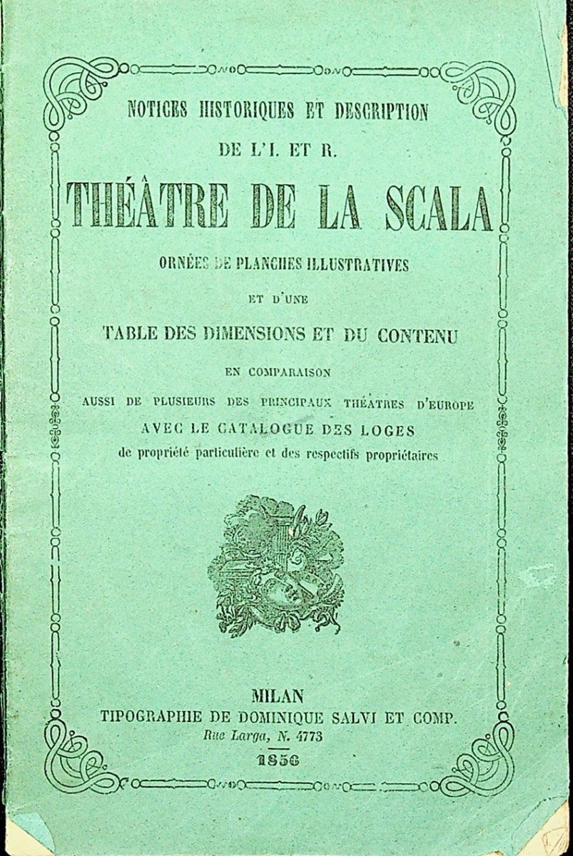 Booklet "Historical News and Description of La Scala Theater" 1856 - Tamino