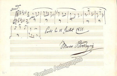 Bordogni, Gulio Marco - Autograph Musical Quote Signed 1851