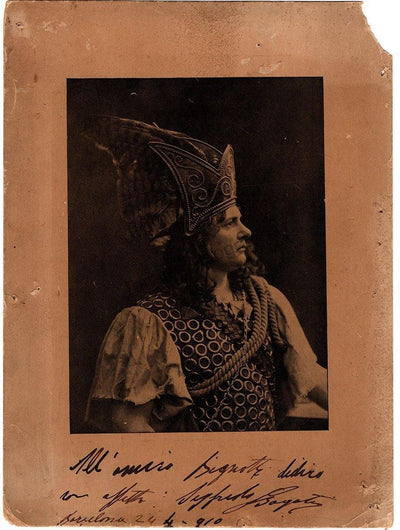 Borgatti, Giuseppe - Large Signed Photograph as Siegfried 1910