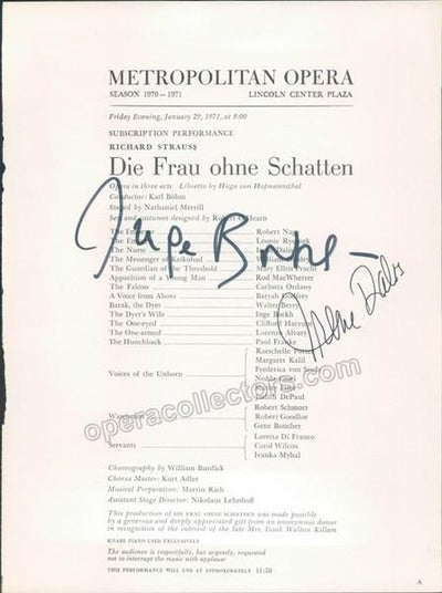 Bork, Inge - Dalis, Irene - Signed Cast Page Met 1971