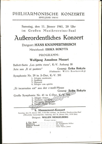 Boskovsky, Willi - Program Berlin 1941 Hans Knappertsbusch