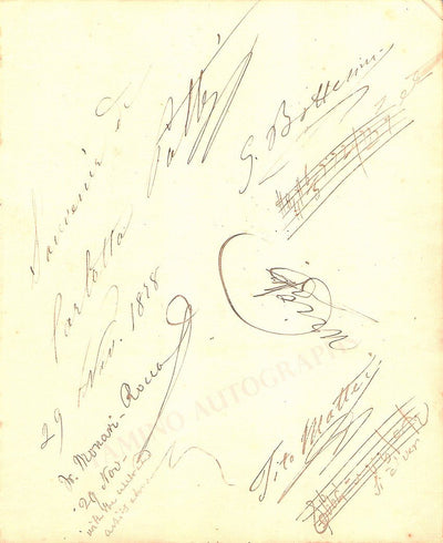 Bottesini, Giovanni - Patti, Carlotta - Mattei, Tito and others - Signed Album Page 1878