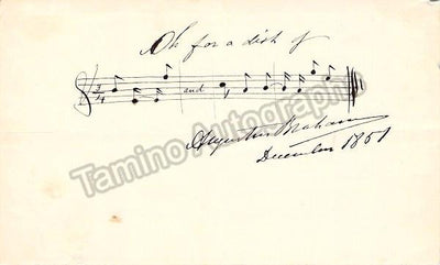 Braham, Augustus - Autograph Music Quote 1851
