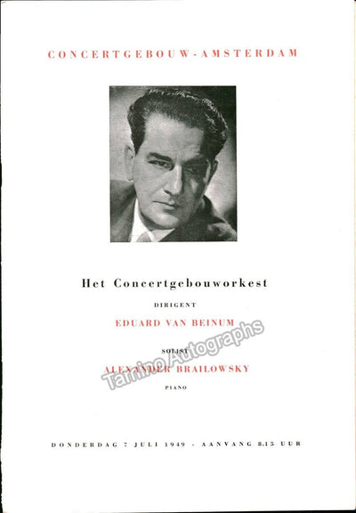 Brailowsky, Alexander and Van Beinum, Eduard - 1949 Program