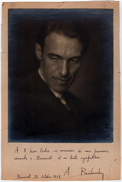 Brailowsky, Alexander - Large Signed Photo 1929