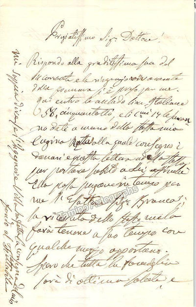 Brambilla, Marietta - Autograph Letter Signed 1866