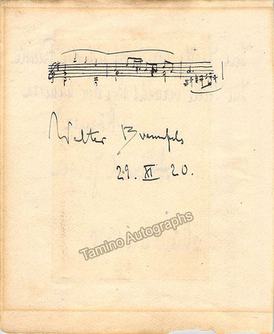 Braunfels, Walter - Autograph Music Quote Signed 1920