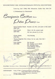 Britten, Benjamin - Pears, Peter - Signed Page Program Salzburg 1952