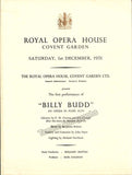 Britten, Benjamin - Program World Premiere of "Billy Budd" Conducted by Britten 1951
