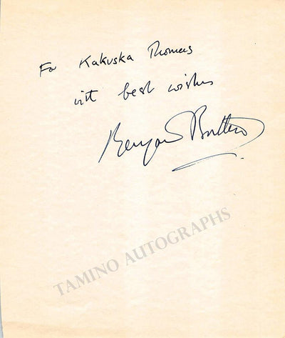 Britten, Benjamin - Signed Album Page