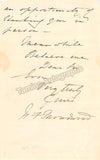 Broadwood, Henry Fowler - Autograph Note Signed