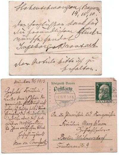 Bronsart, Hans - Bronsart, Ingeborg - Signed Postcard and Note 1910-13