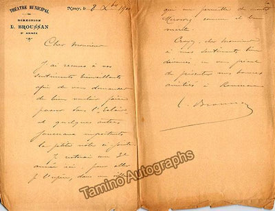 Broussan, Leimistin - Autograph Letter Signed