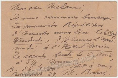 Bruch, Max - Autograph Postcard Signed