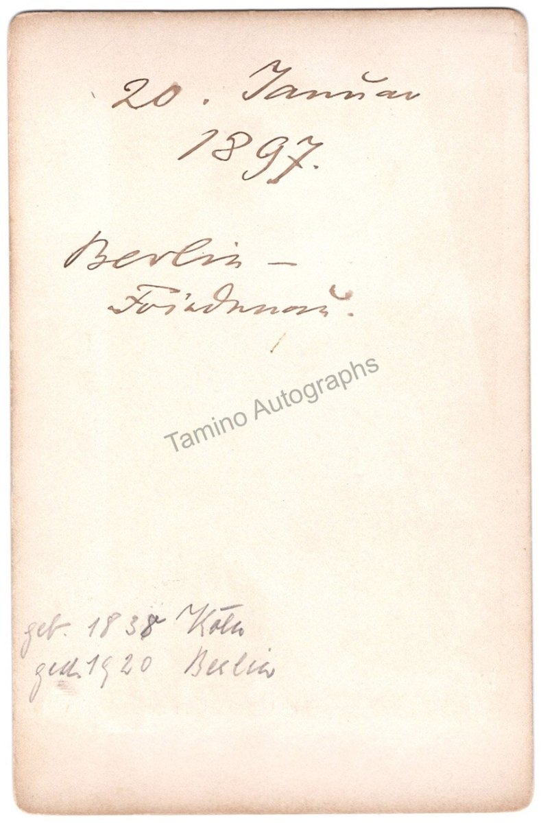 Bruch, Max - Signed Photograph 1897 - Tamino