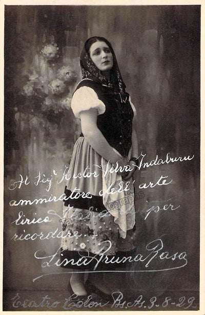 Bruna Rasa, Lina - Signed Photo as Santuzza 1929