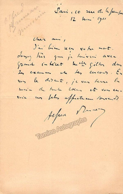 Bruneau, Alfred - Autograph Note Signed 1911