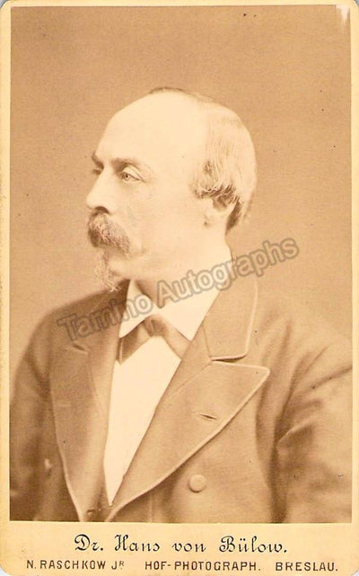 Bulow, Hans von - Signed Carte de Visite (CDV) Photo