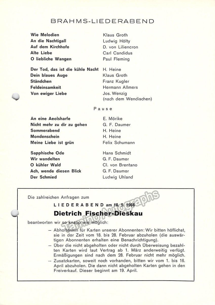 Bumbry, Grace - Hokanson, Leonard - Signed Program Kassel 1966 - Tamino