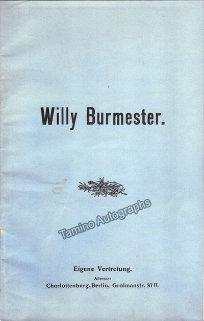 Burmester, Willy - Brochure Berlin 1900