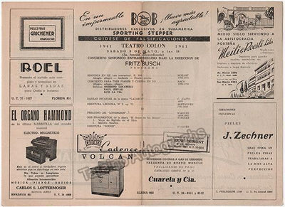Busch, Fritz - Set of 3 Programs Teatro Colon 1941