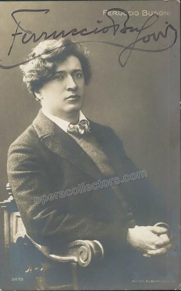 Ferruccio Busoni Autograph Signed Photo Postcard