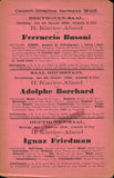 Busoni, Ferruccio - Friedman, Ignaz - Schnabel, Artur - Ansorge, Conrad - Flesch, Carl - Playbill 1909