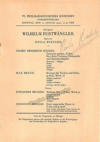 BUSTABO, Giulia - FURTWANGLER, Wilhelm