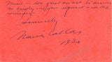 Callas, Maria - Autograph Text Quote Signed 1970 + Signed Envelope