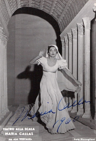 Callas, Maria - Signed Photo in La Vestale 1960