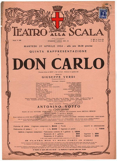 Callas, Maria - Teatro La Scala Playbills (Various Options)