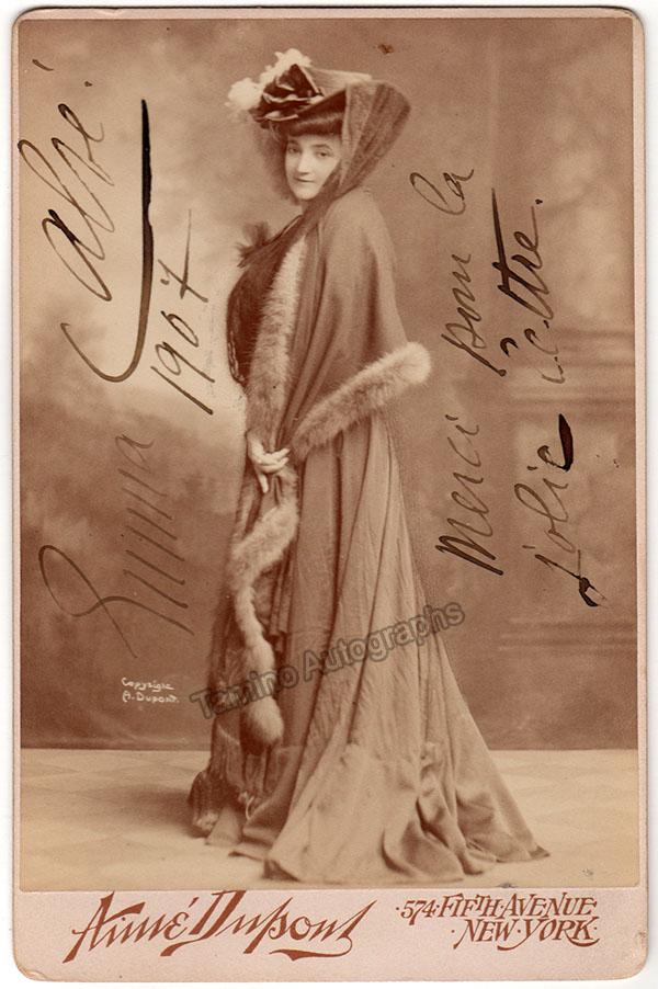 Calve, Emma - Signed Cabinet Photo 1907 - Tamino