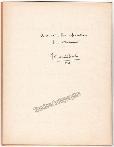 Canteloube, Joseph - Signed Printed Score
