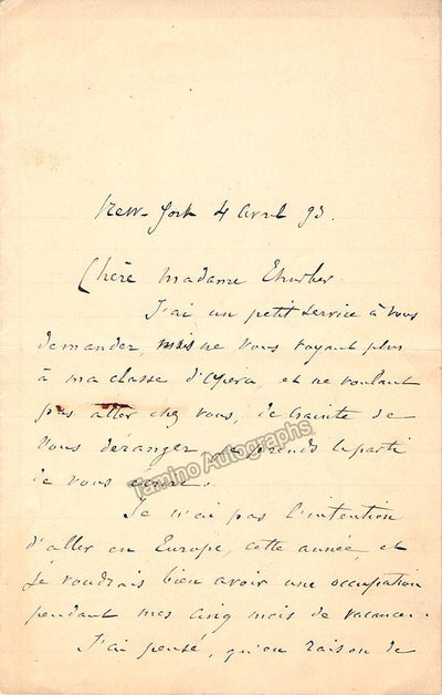 Capoul, Victor - Autograph Letter Signed + Signed Card