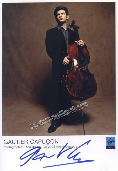 Capuçon, Gautier - Signed photo with cello