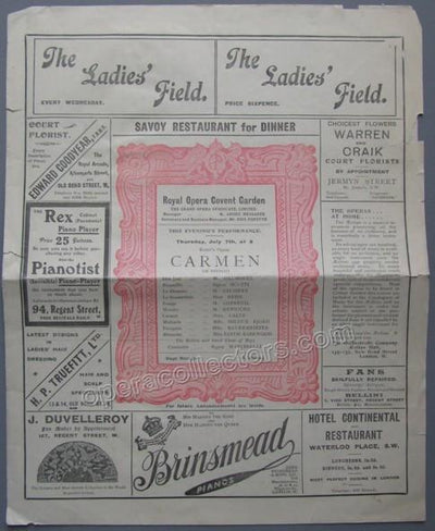 Carmen - Royal Opera at Covent Garden 1900s