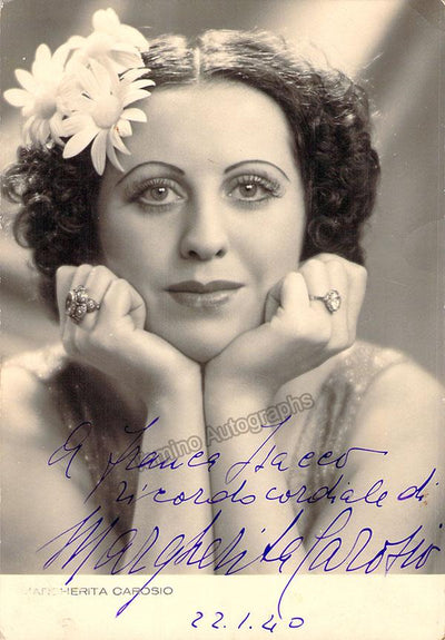 CAROSIO, Margherita (Various Autographs)