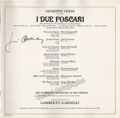 Carreras, Jose - Signed LP Booklet 1972