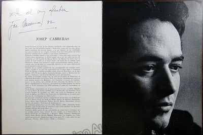 Carreras, Jose - Signed Luxury Program Barcelona 1982