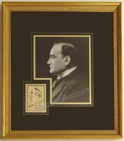 Caruso, Enrico - Self Caricature, 1914 + Photo - Framed