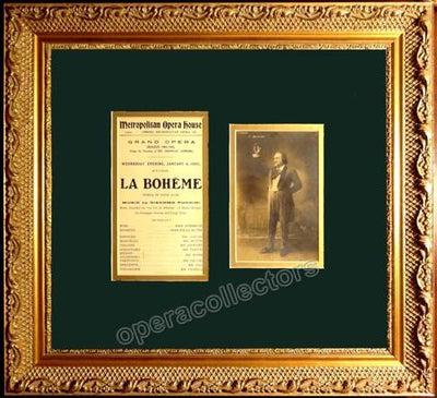 Caruso, Enrico - Signed photo in La Boheme