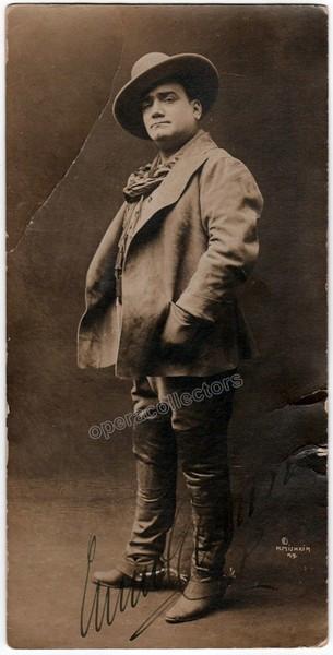 Caruso, Enrico - Signed photo in La Fanciulla del West + Cast Page