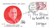 Caruso, Enrico - Signed Postcard + Centennial Stamps celebrating the 100th anniversary of his birth
