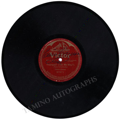 Caruso, Enrico - Signed Record!