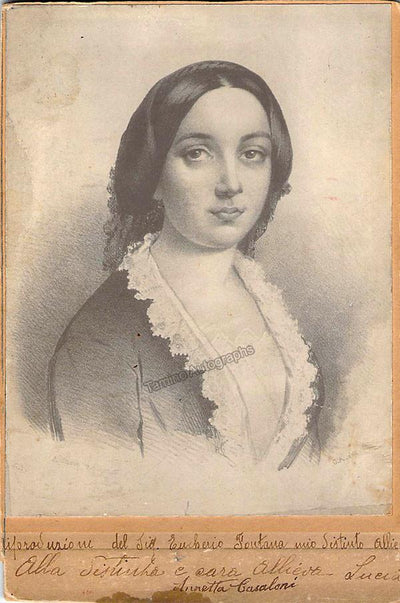 Casaloni, Anetta - Unsigned portrait on card